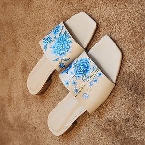 ALEPEL Beige Square Custom design Sandals